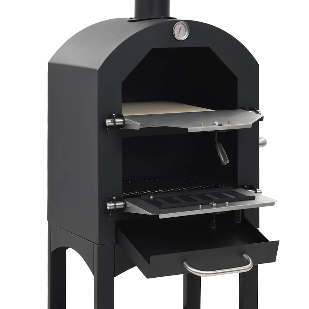 Charcoal Fired Outdoor Pizza Oven With Fireclay Stone