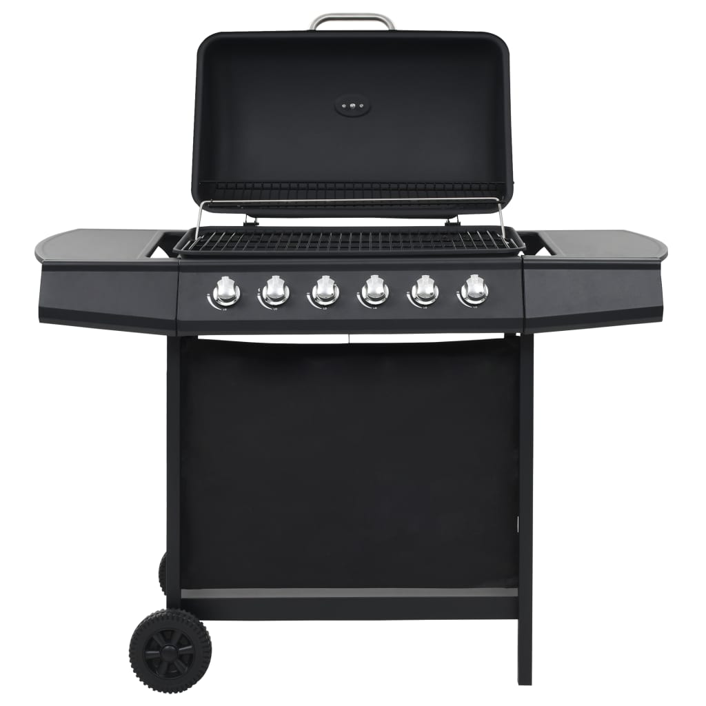 Gas Bbq Grill With 6 Cooking Zones Stainless Steel Silver