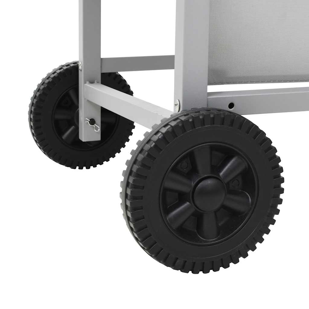 Gas Bbq Grill With 2 Cooking Zones Silver Stainless Steel