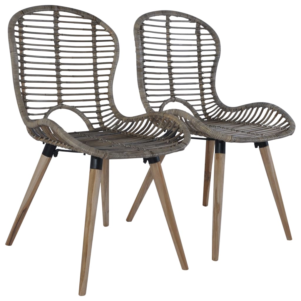 Dining Chairs 4 Pcs Natural Rattan