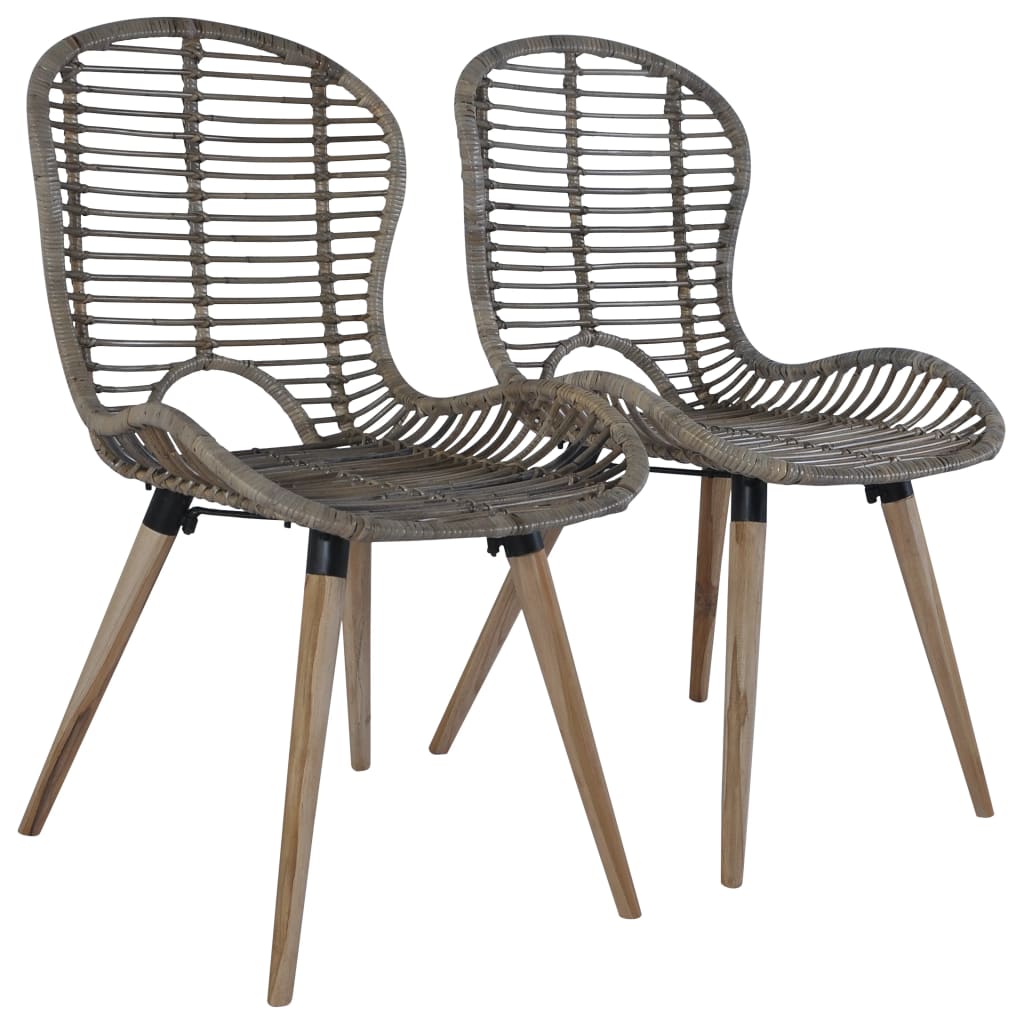 Dining Chairs 4 Pcs Natural Rattan
