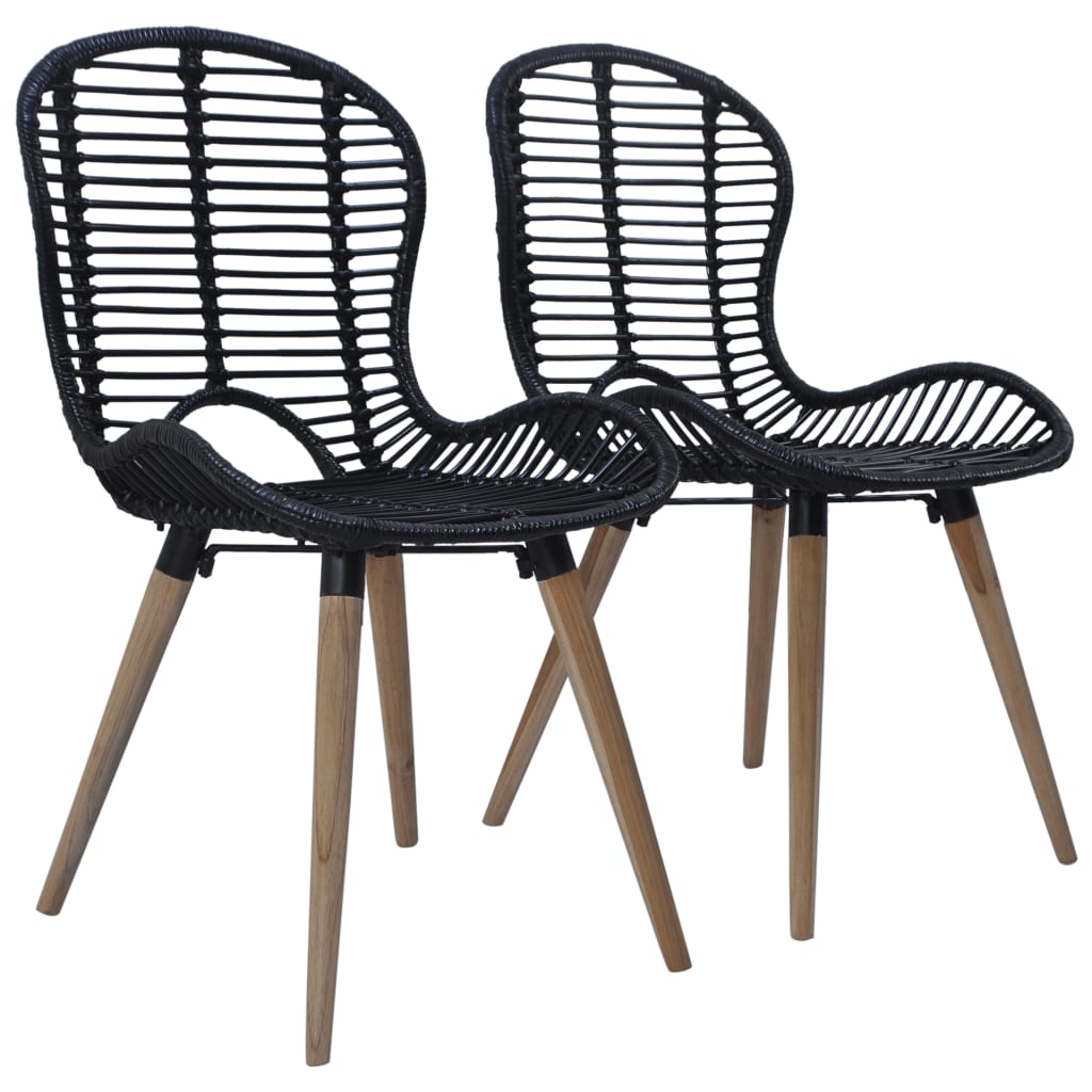 Dining Chairs 4 Pcs Natural Rattan