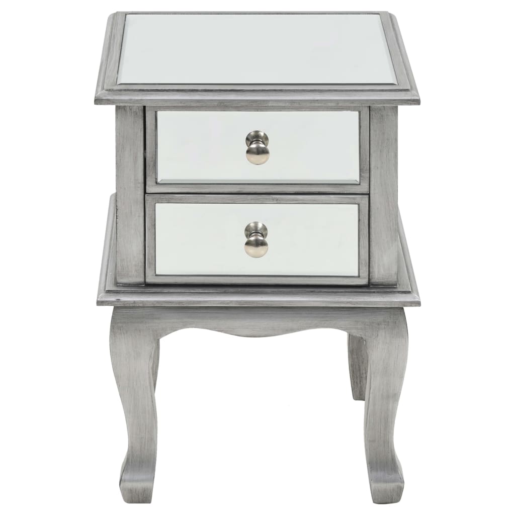 Mirrored Nightstand Mdf And Glass 34.5X30X50 Cm