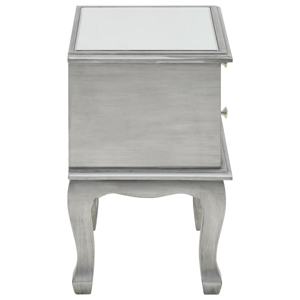 Mirrored Nightstand Mdf And Glass 34.5X30X50 Cm
