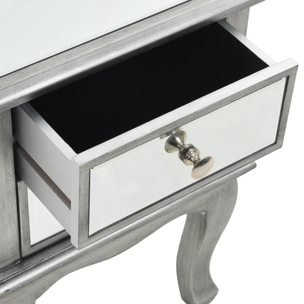 Mirrored Nightstand Mdf And Glass 34.5X30X50 Cm