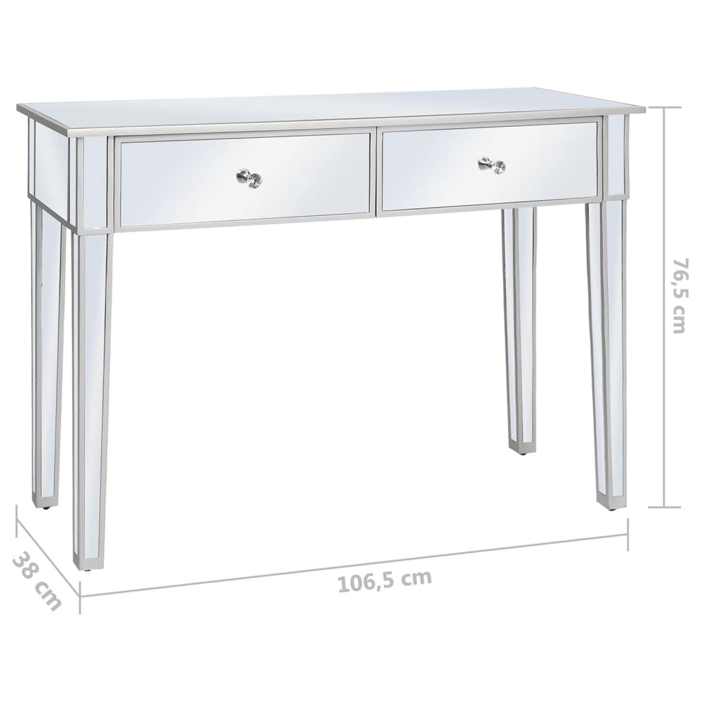 Mirrored Console Table Mdf And Glass 106.5X38X76.5 Cm