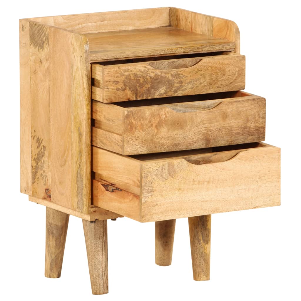 Bedside Cabinet Solid Mango Wood 40X30X59.5 Cm
