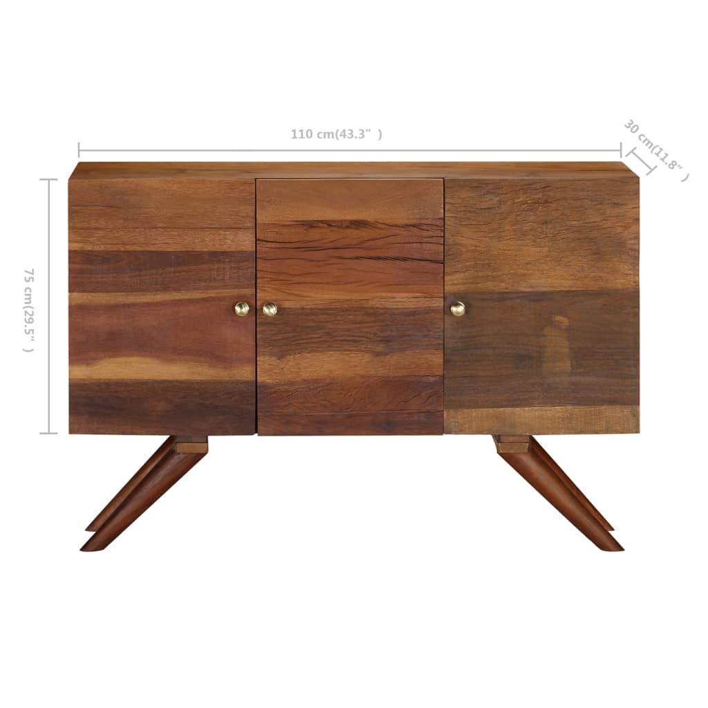 Sideboard Brown Solid Reclaimed Wood 110X30X75 Cm