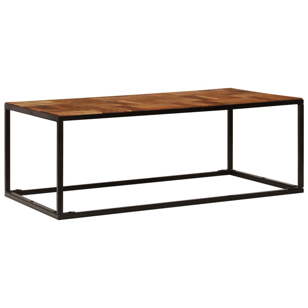 Coffee Table 110X60X40 Cm Solid Acacia Wood And Steel