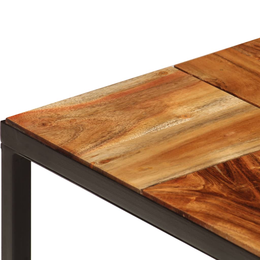 Coffee Table 110X60X40 Cm Solid Acacia Wood And Steel