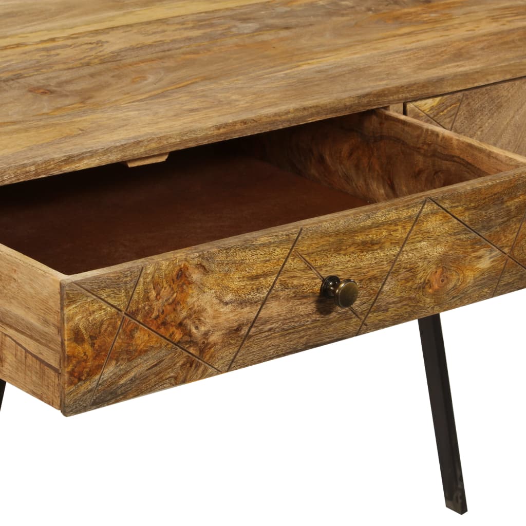 Writing Desk With Drawers Solid Mango Wood 110X50X76 Cm