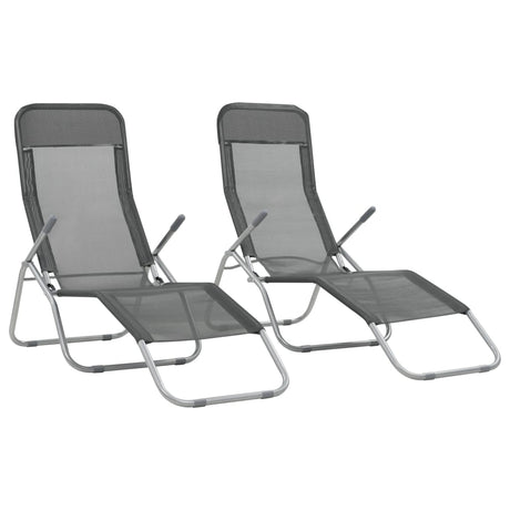 Folding Sun Loungers 2 Pcs Textilene