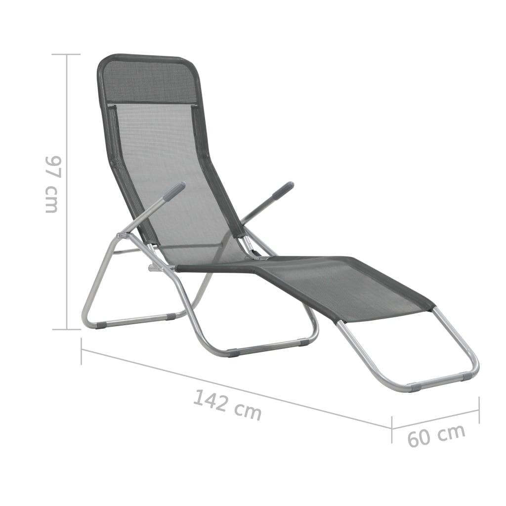 Folding Sun Loungers 2 Pcs Textilene