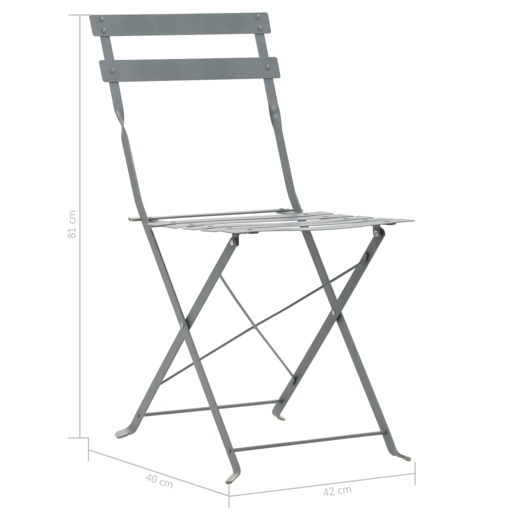 3 Piece Bistro Set Steel