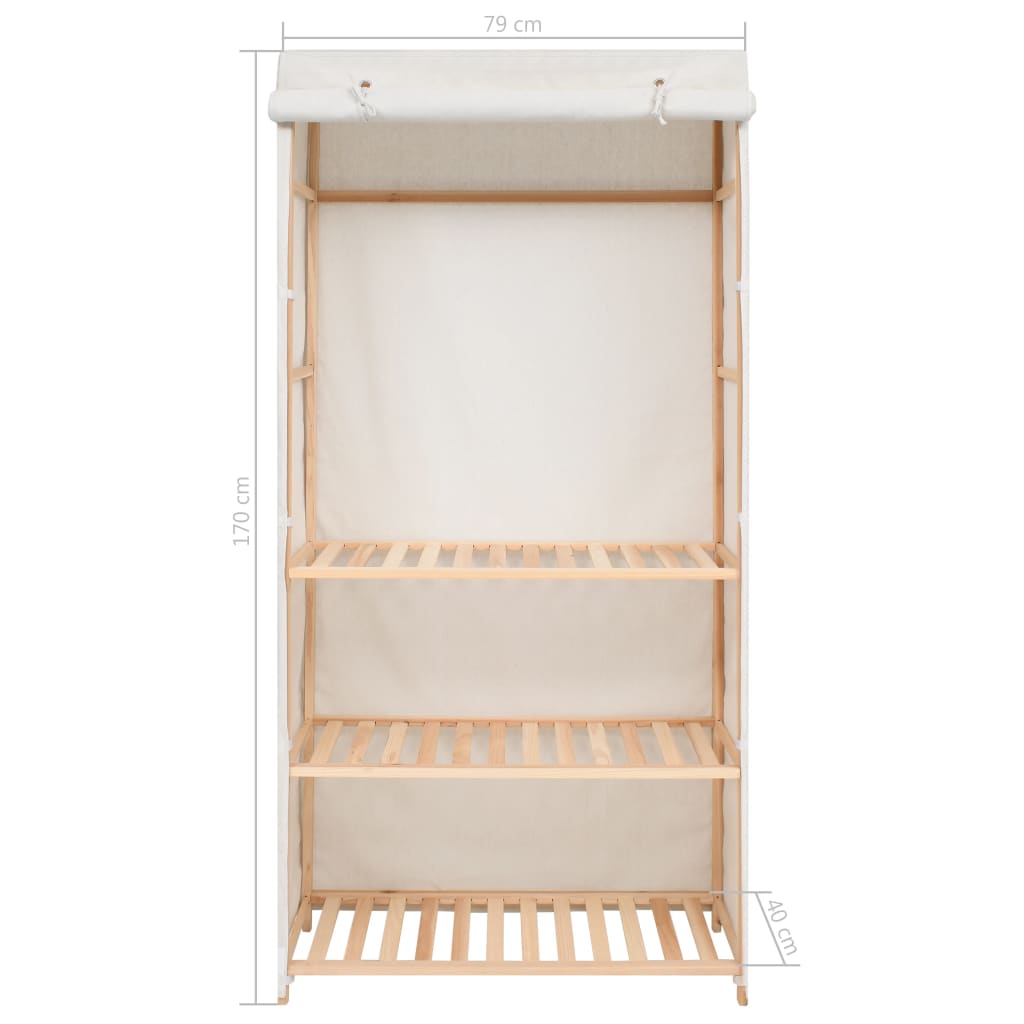 3-Tier Clothes Wardrobe 79X40X170 Cm