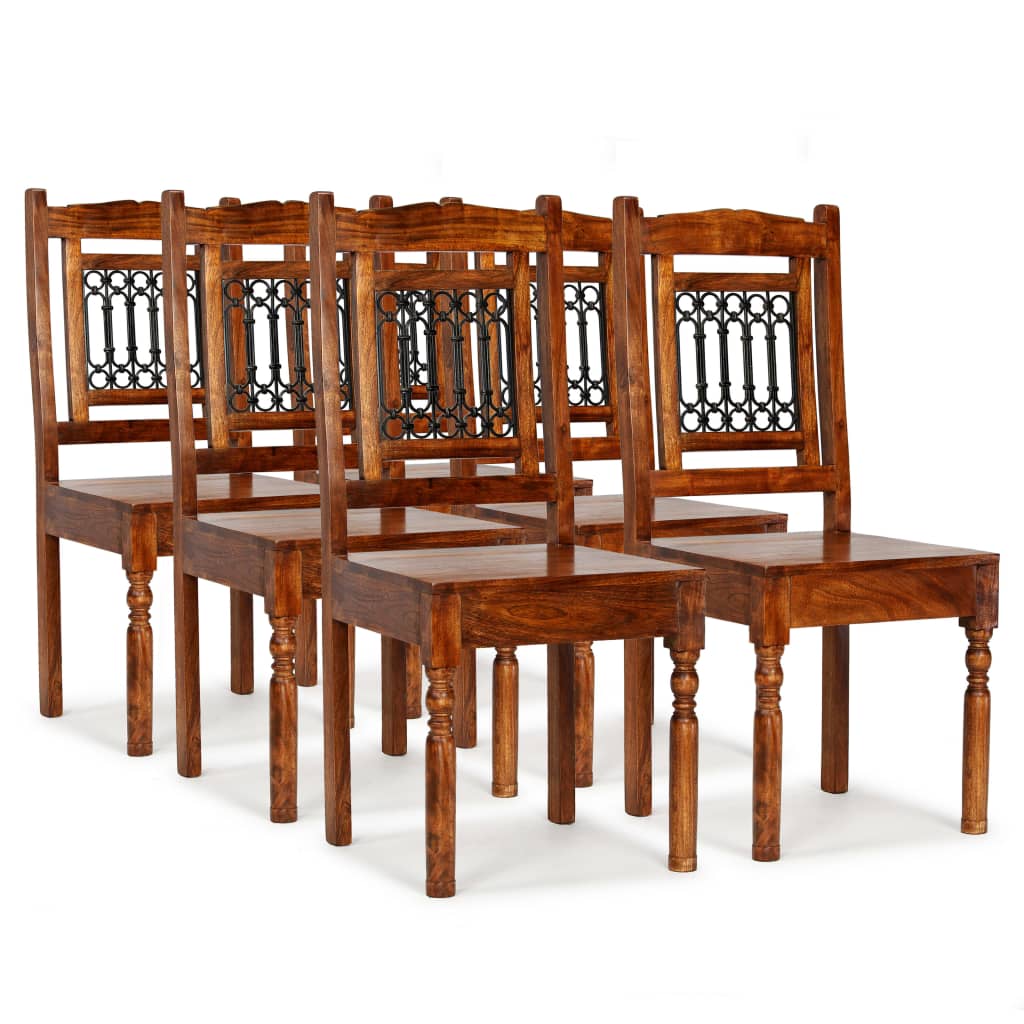 Dining Chairs 6 Pcs Solid Wood Classic