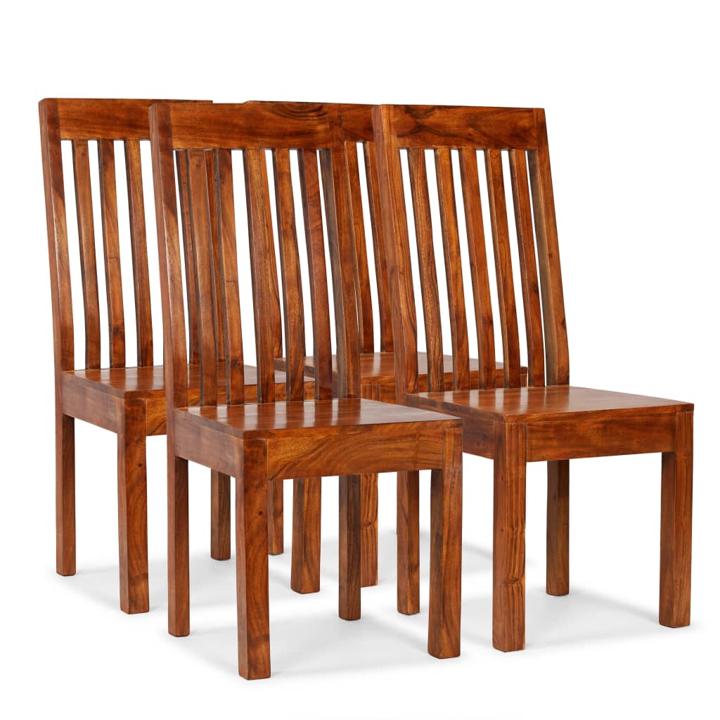 Dining Chairs 2 Pcs Solid Wood With Honey Finish Modern