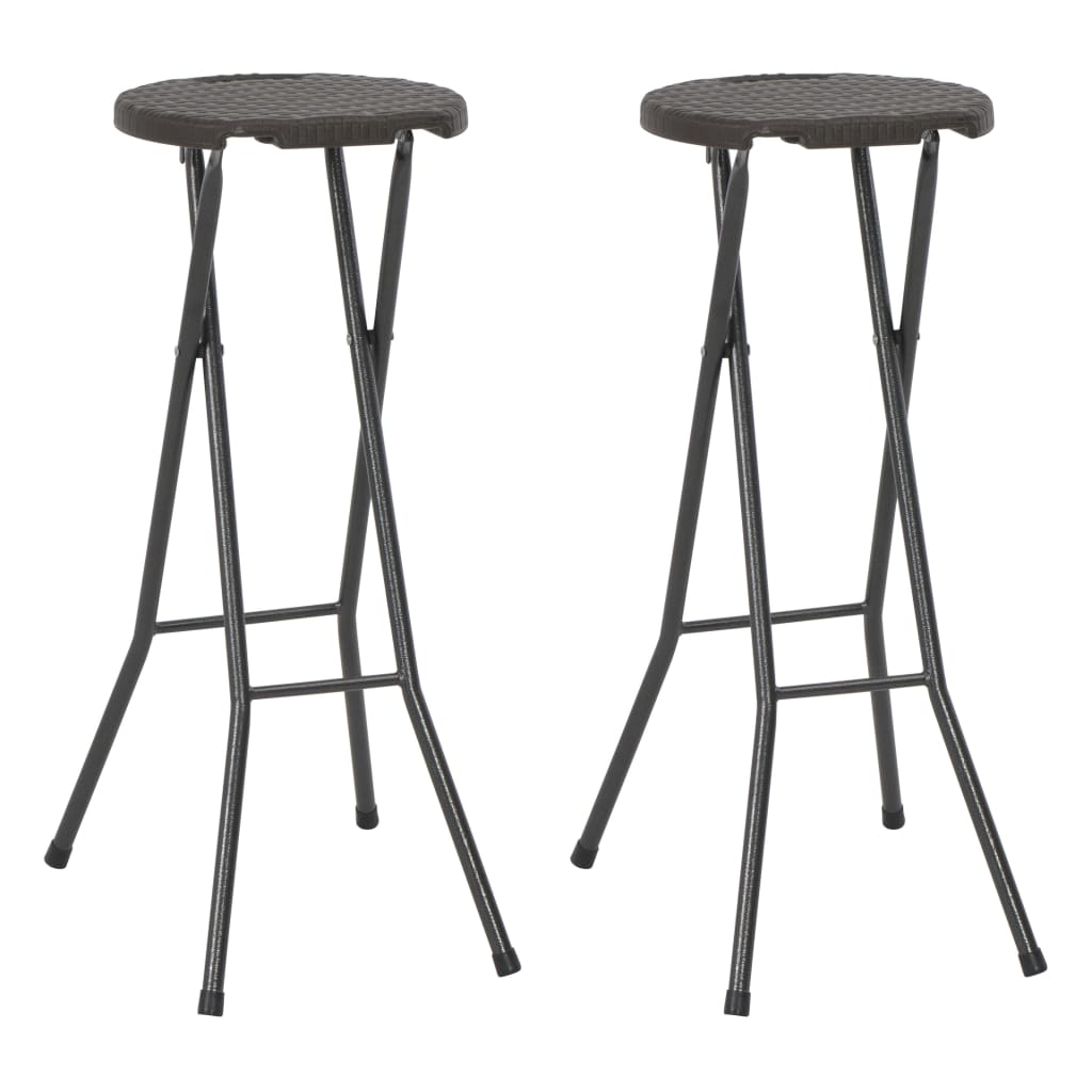 Folding Bar Stools 2 Pcs Hdpe And Steel