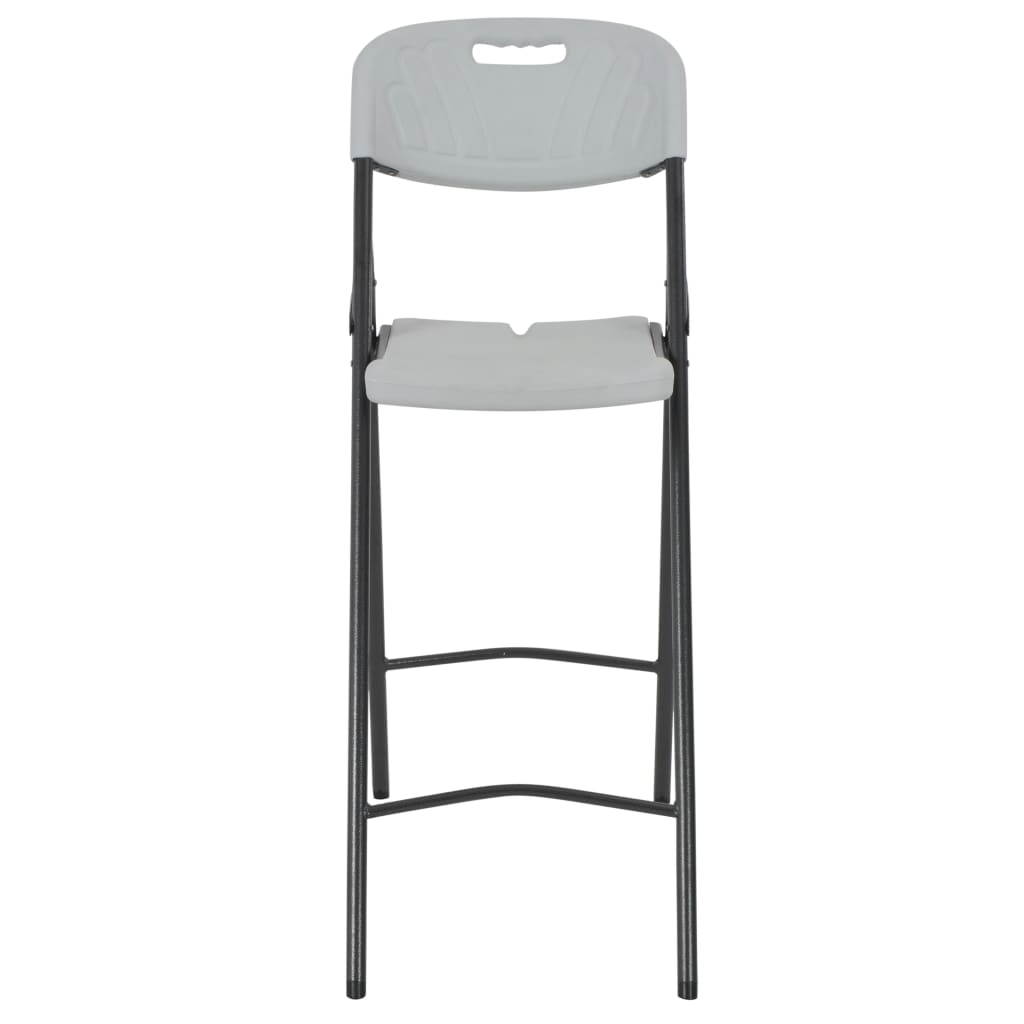 Folding Bar Chairs 2 Pcs Hdpe And Steel White