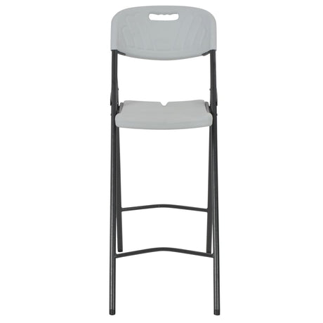 Folding Bar Chairs 2 Pcs Hdpe And Steel White