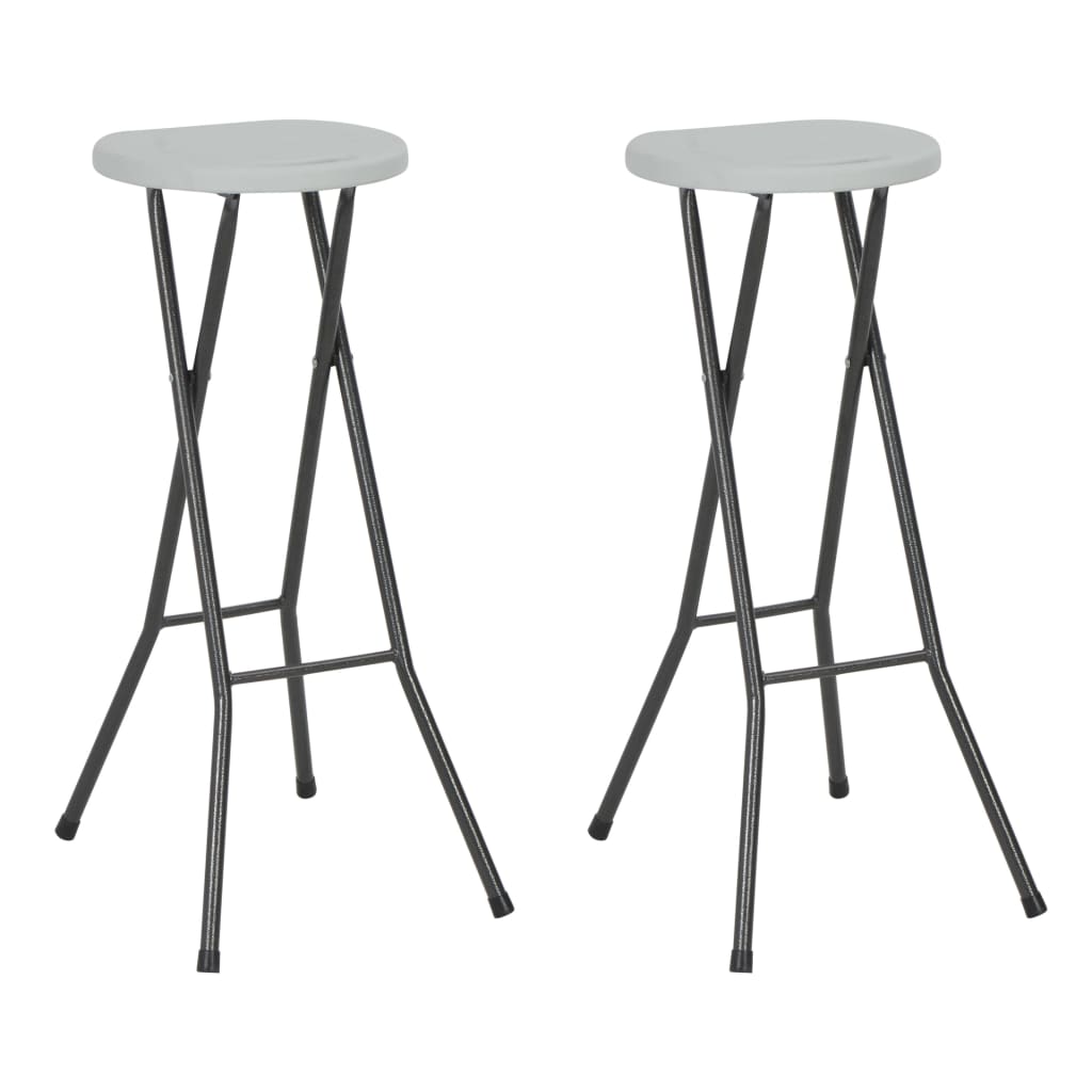 Folding Bar Stools 2 Pcs Hdpe And Steel