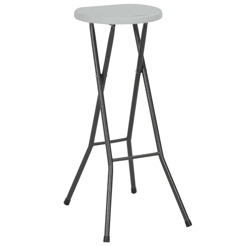 Folding Bar Stools 2 Pcs Hdpe And Steel