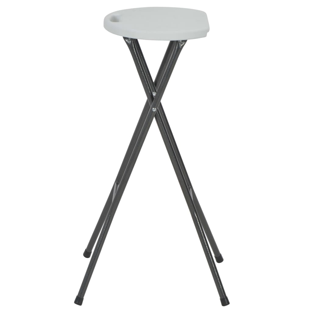 Folding Bar Stools 2 Pcs Hdpe And Steel