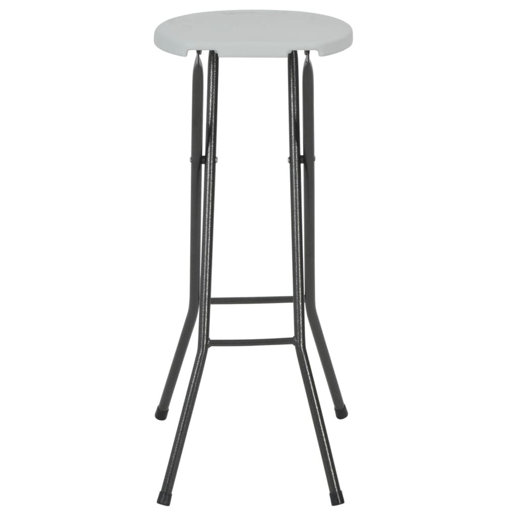 Folding Bar Stools 2 Pcs Hdpe And Steel