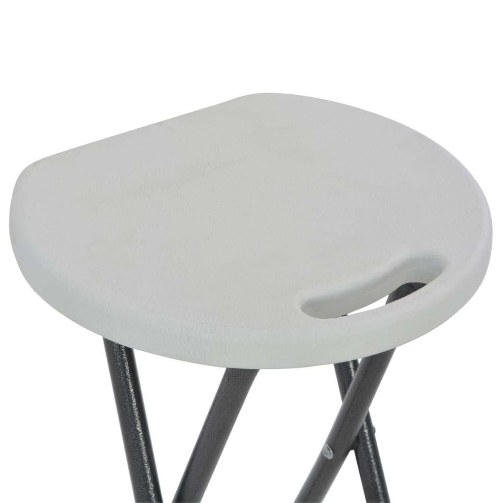 Folding Bar Stools 2 Pcs Hdpe And Steel