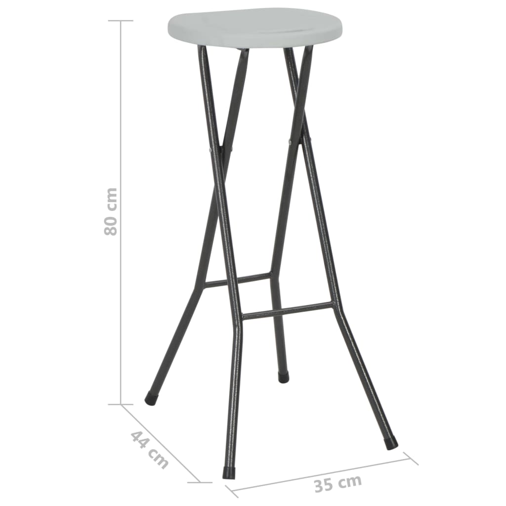Folding Bar Stools 2 Pcs Hdpe And Steel