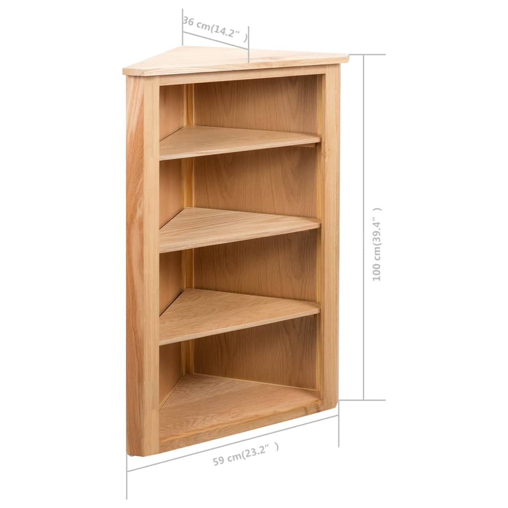 Corner Shelf 59X36X100 Cm Solid Oak Wood