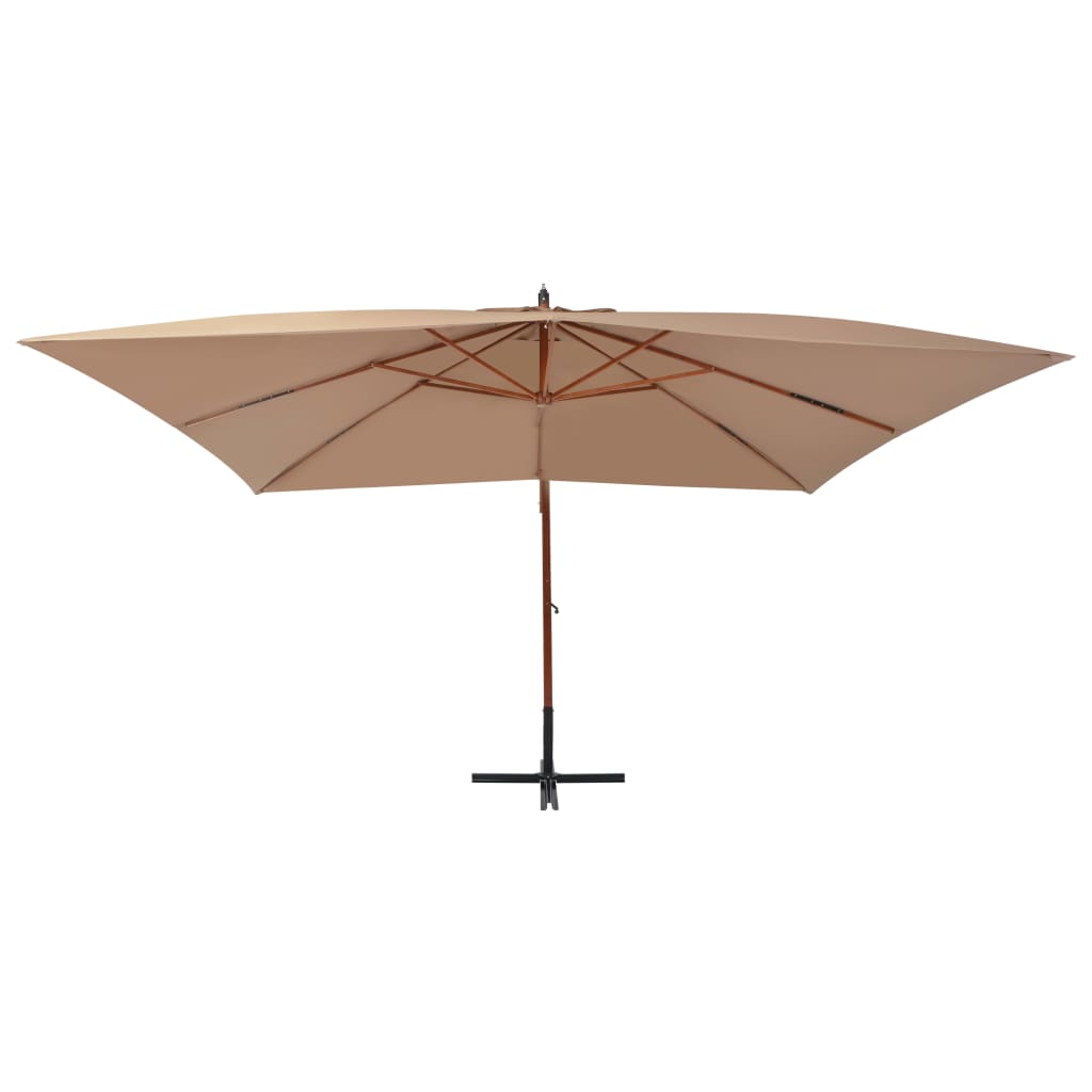 Cantilever Garden Parasol With Wooden Pole 400X300 Cm
