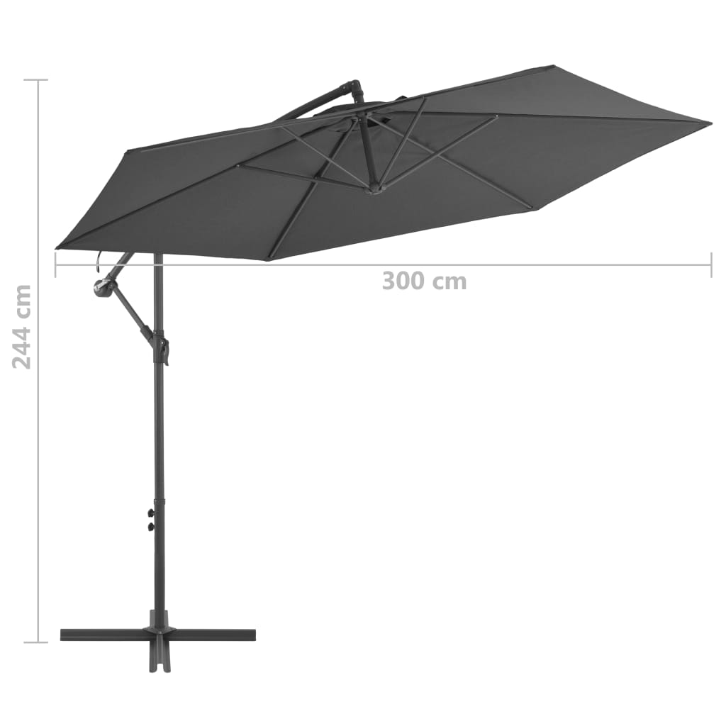 Cantilever Garden Parasol With Aluminium Pole 300 Cm