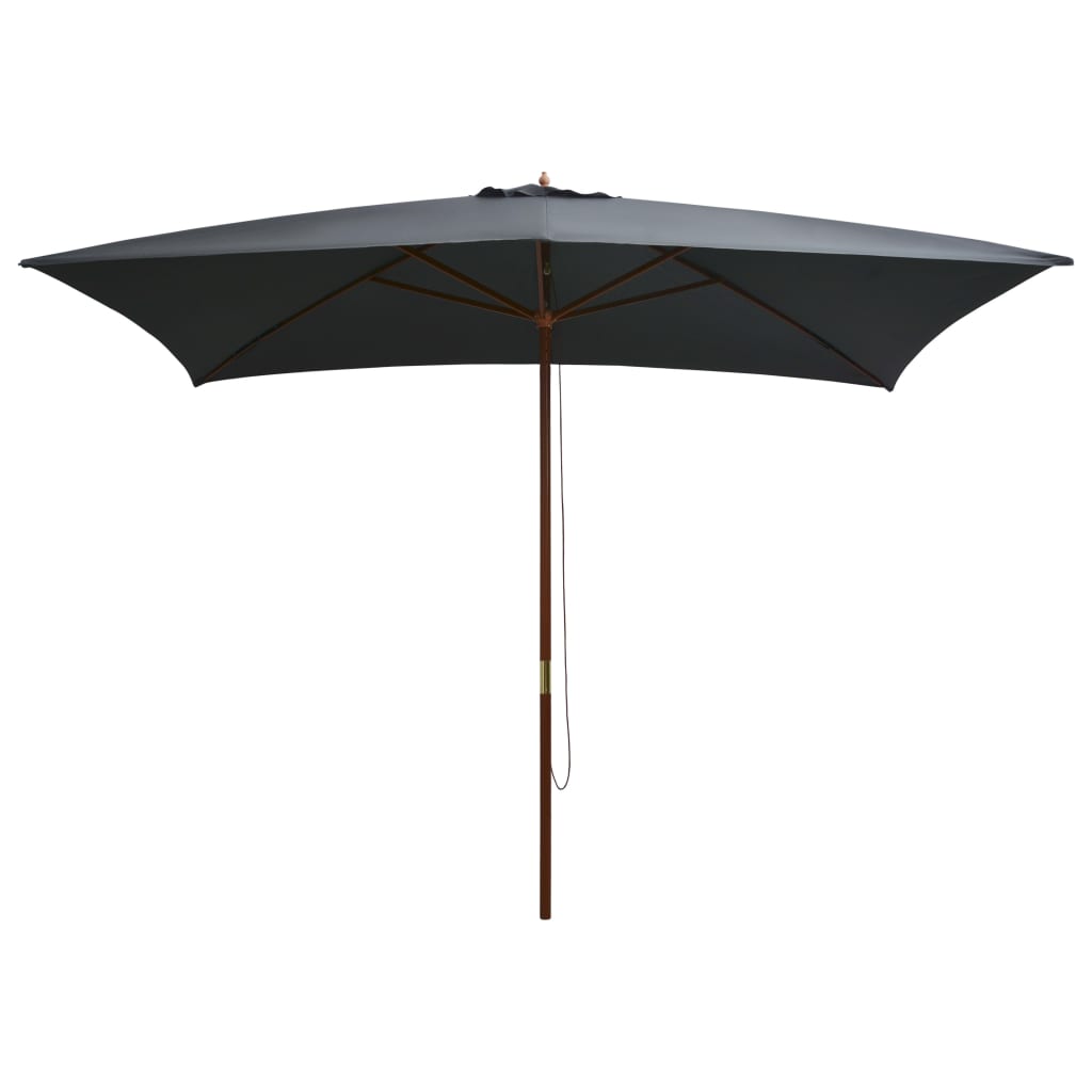 Garden Parasol With Wooden Pole 200X300 Cm