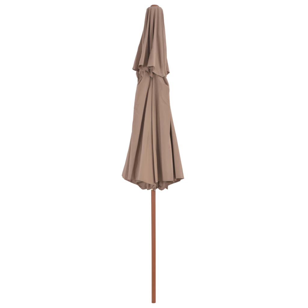 Double Decker Garden Parasol With Wooden Pole 270 Cm