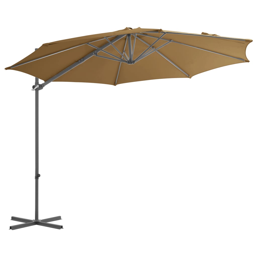 Cantilever Garden Parasol With Steel Pole 300 Cm