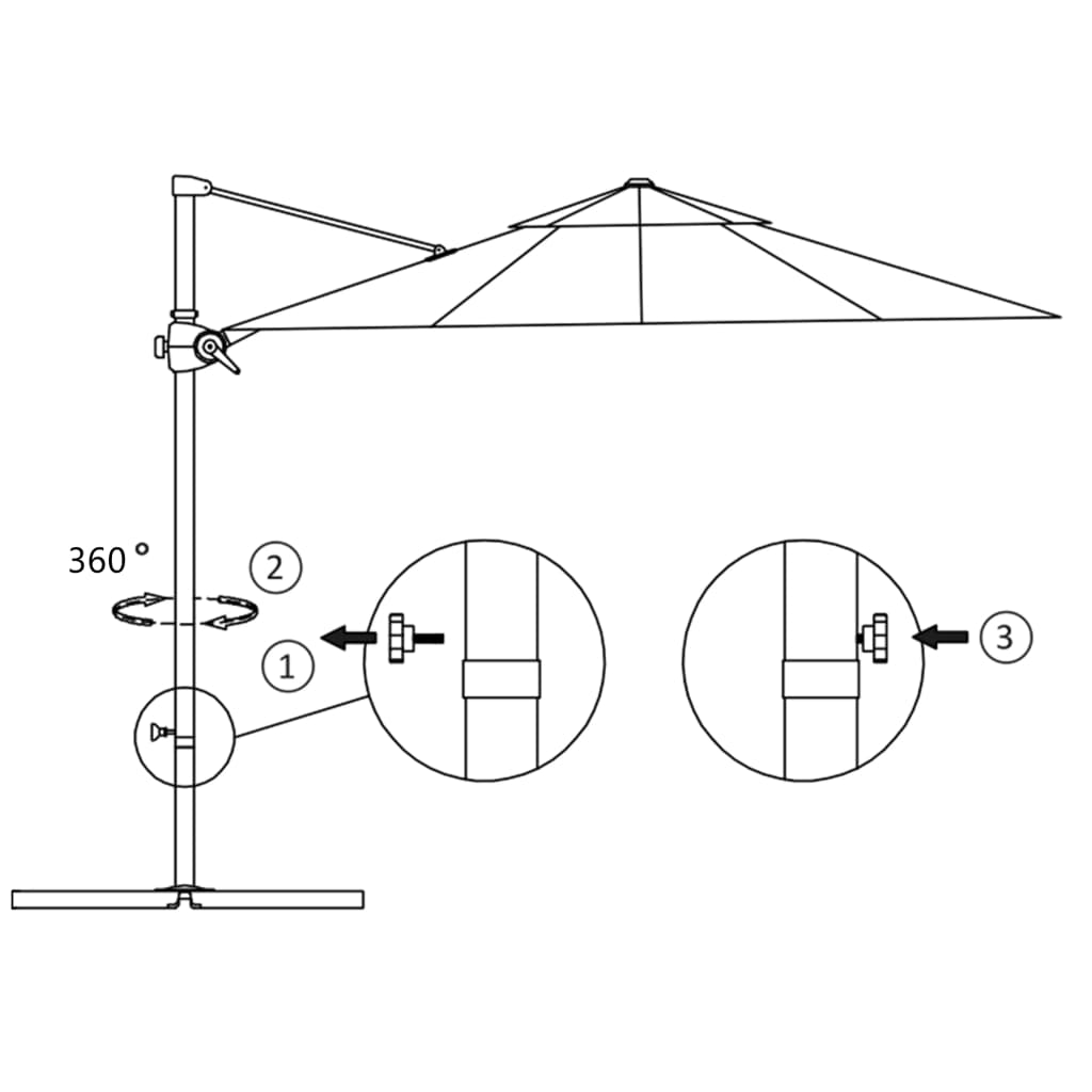 Cantilever Garden Parasol With Steel Pole 300 Cm