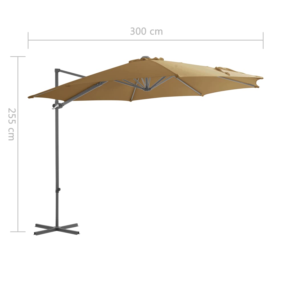 Cantilever Garden Parasol With Steel Pole 300 Cm