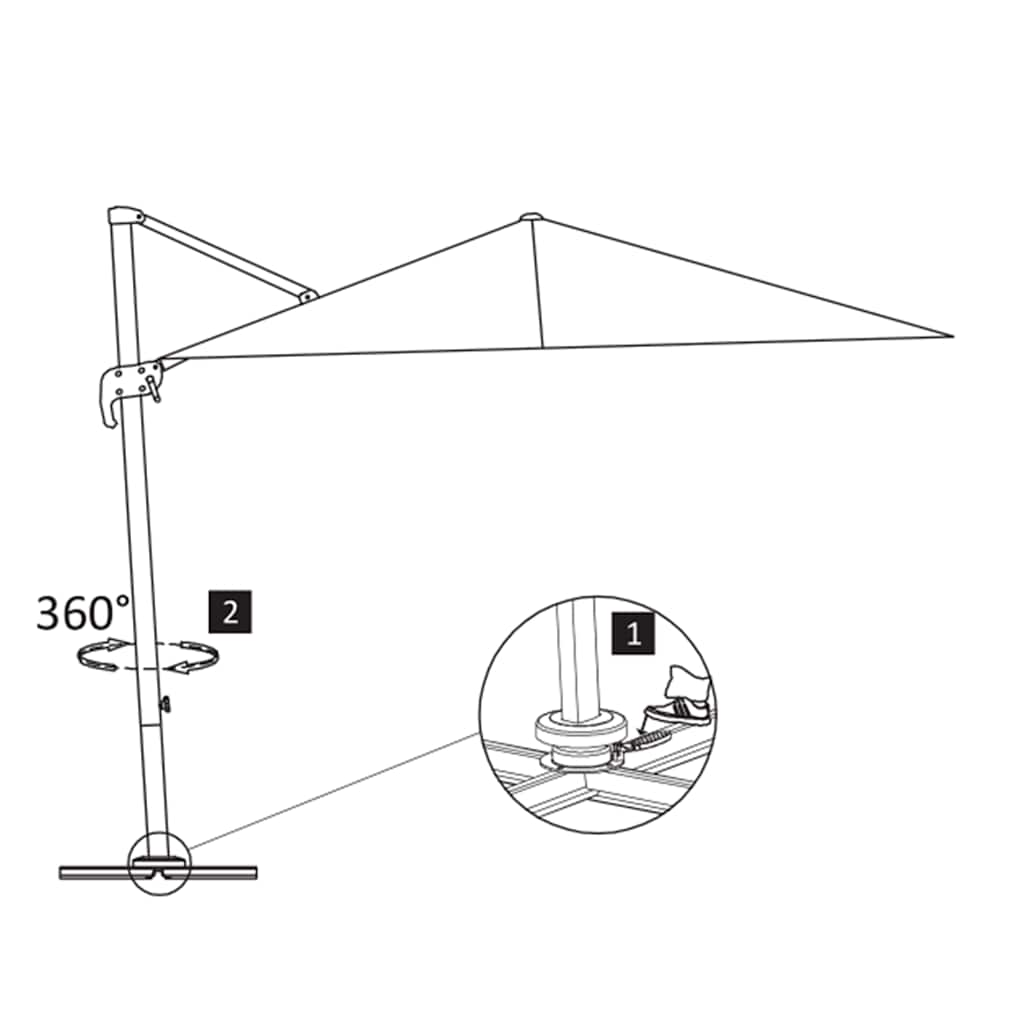 Cantilever Garden Parasol With Aluminium Pole