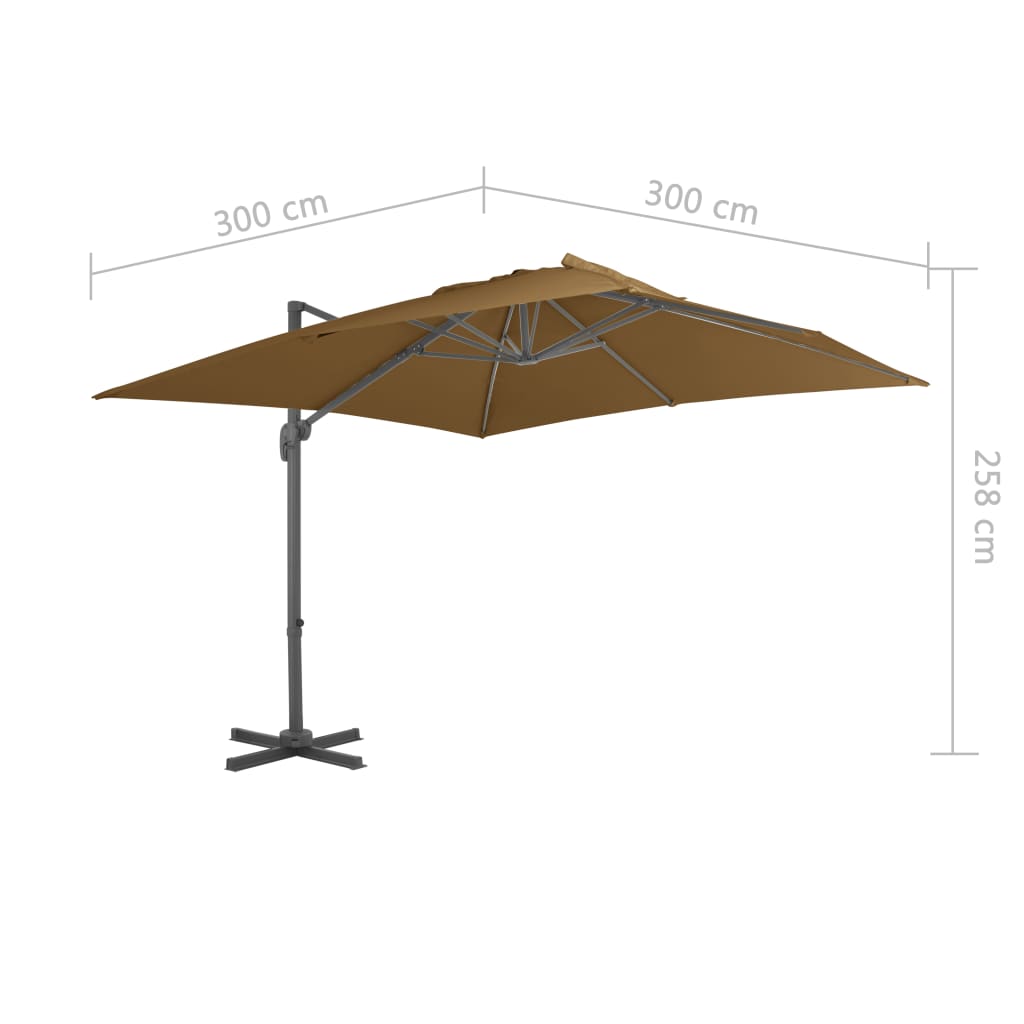 Cantilever Garden Parasol With Aluminium Pole