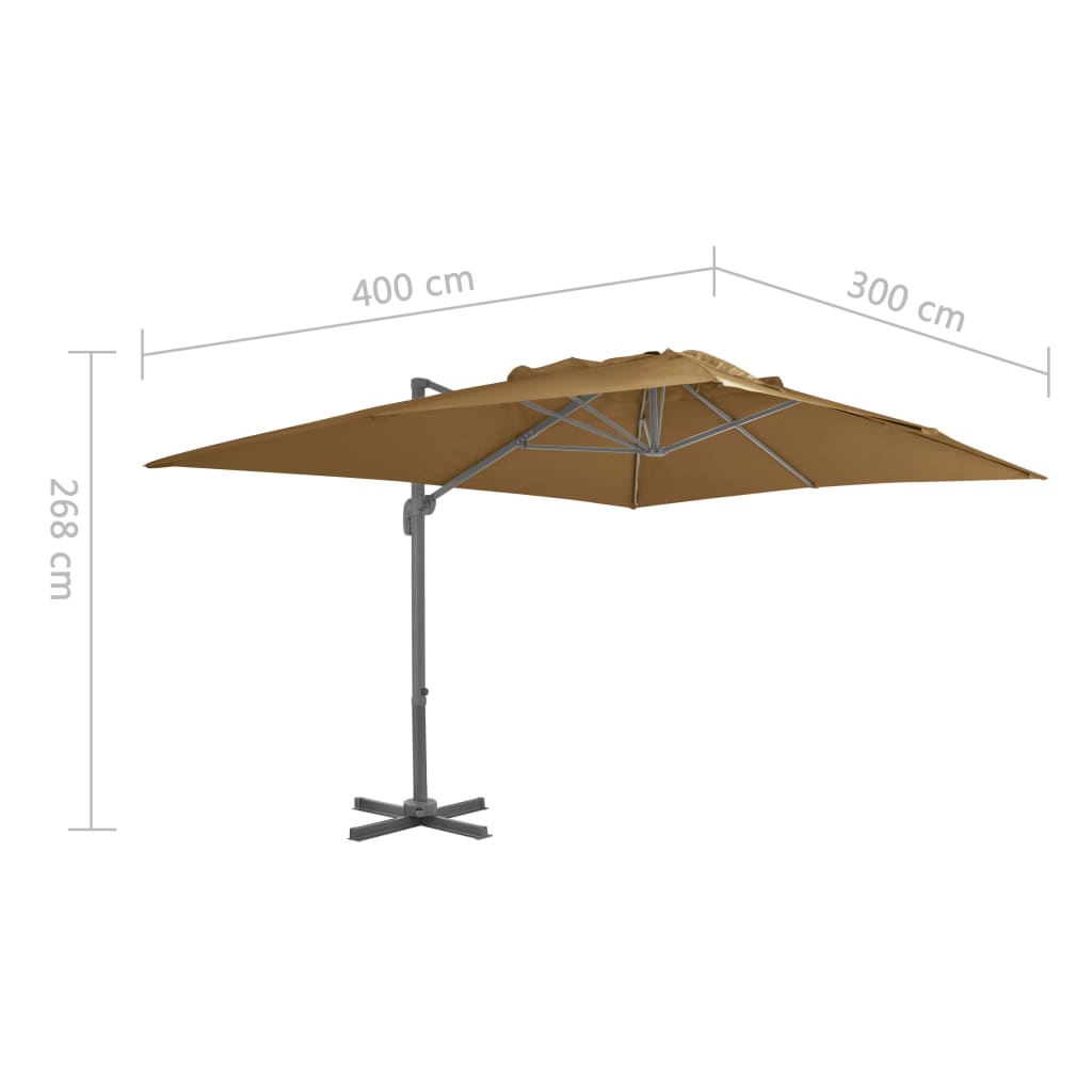 Cantilever Garden Parasol With Aluminium Pole