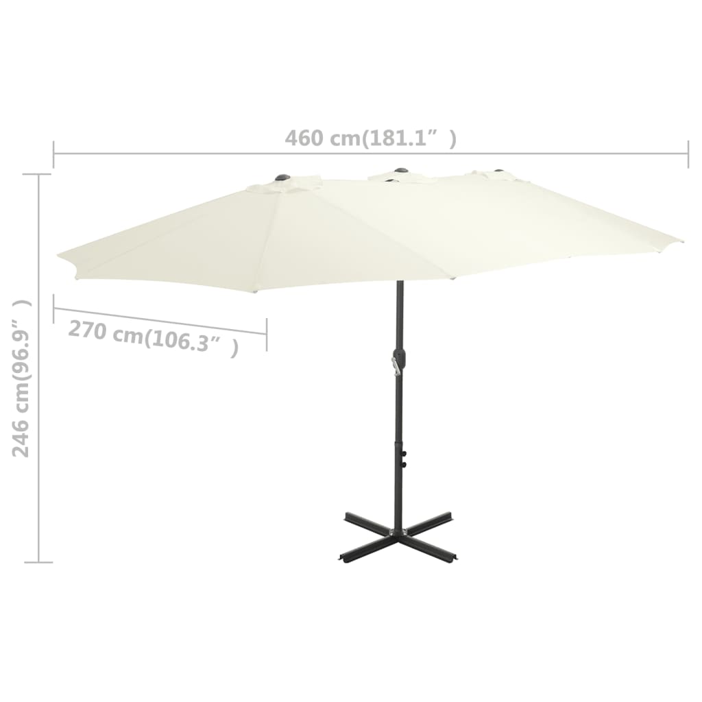 Garden Parasol With Aluminium Pole 460X270 Cm