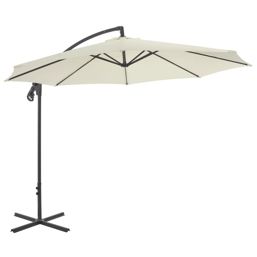 Cantilever Garden Parasol With Steel Pole 300 Cm