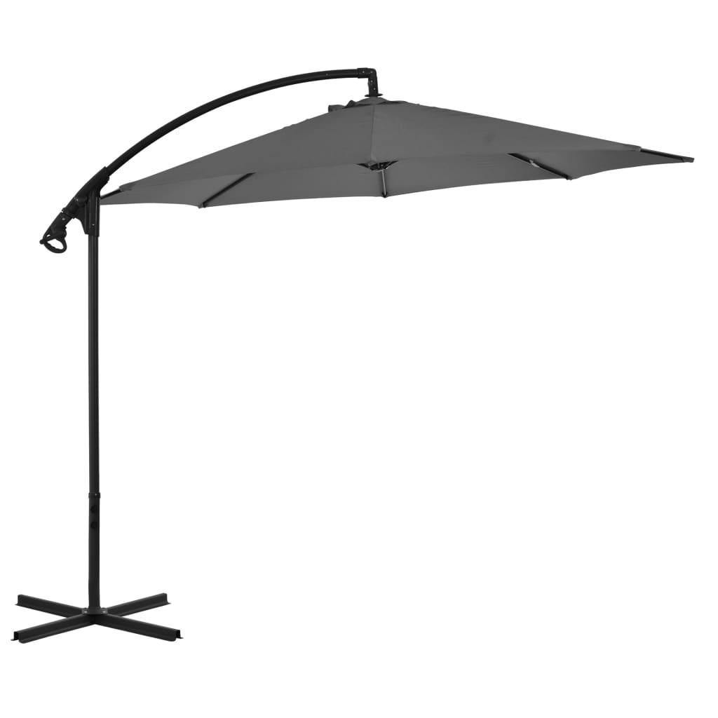 Cantilever Garden Parasol With Steel Pole 300 Cm