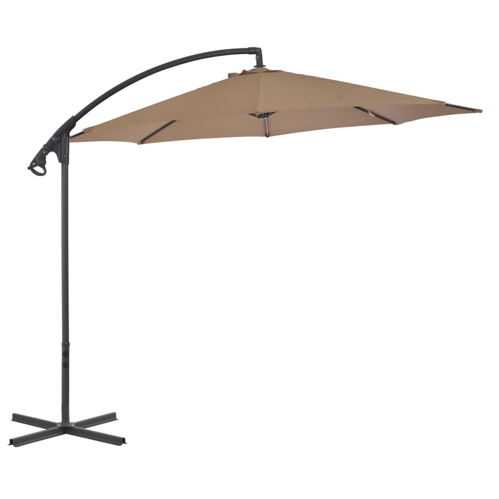 Cantilever Garden Parasol With Steel Pole 300 Cm
