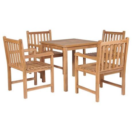 5 Piece Garden Dining Set Solid Teak Wood