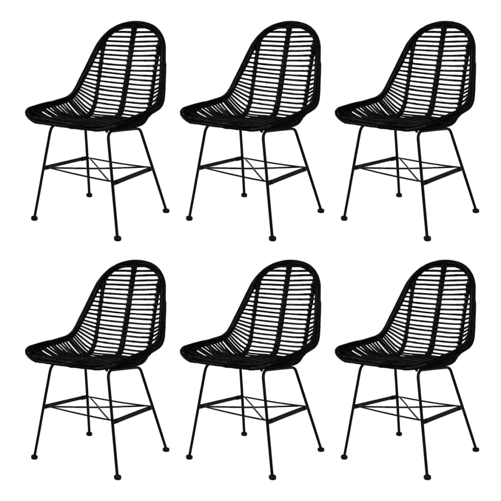 Dining Chairs 4 Pcs Natural Rattan