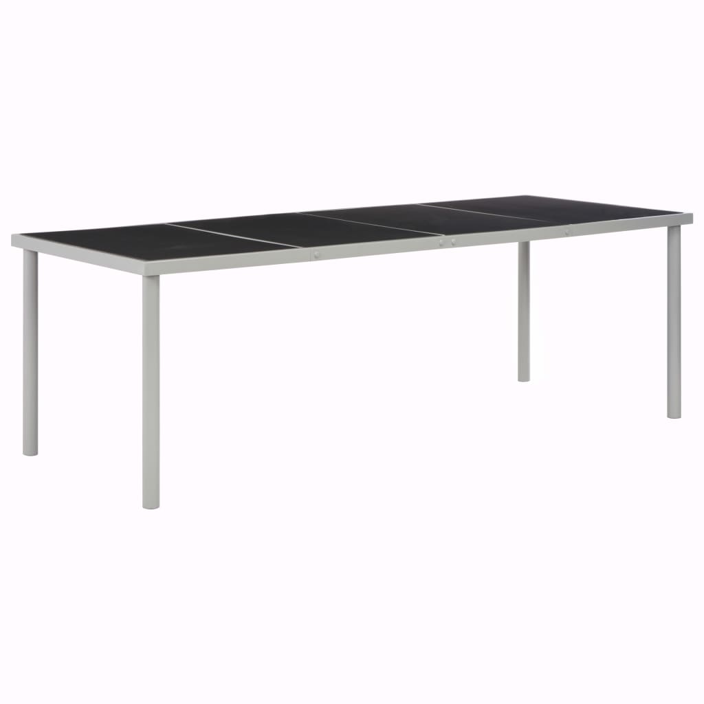 Garden Table Black 220X90X74.5 Cm Steel