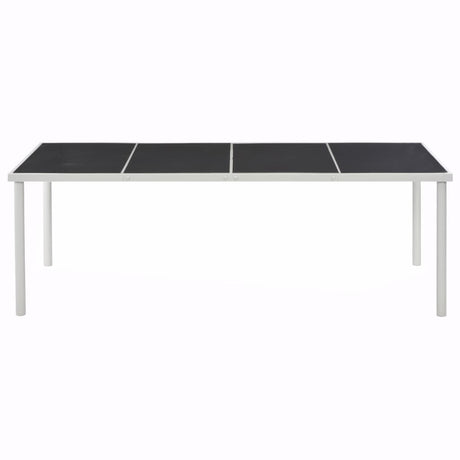 Garden Table Black 220X90X74.5 Cm Steel