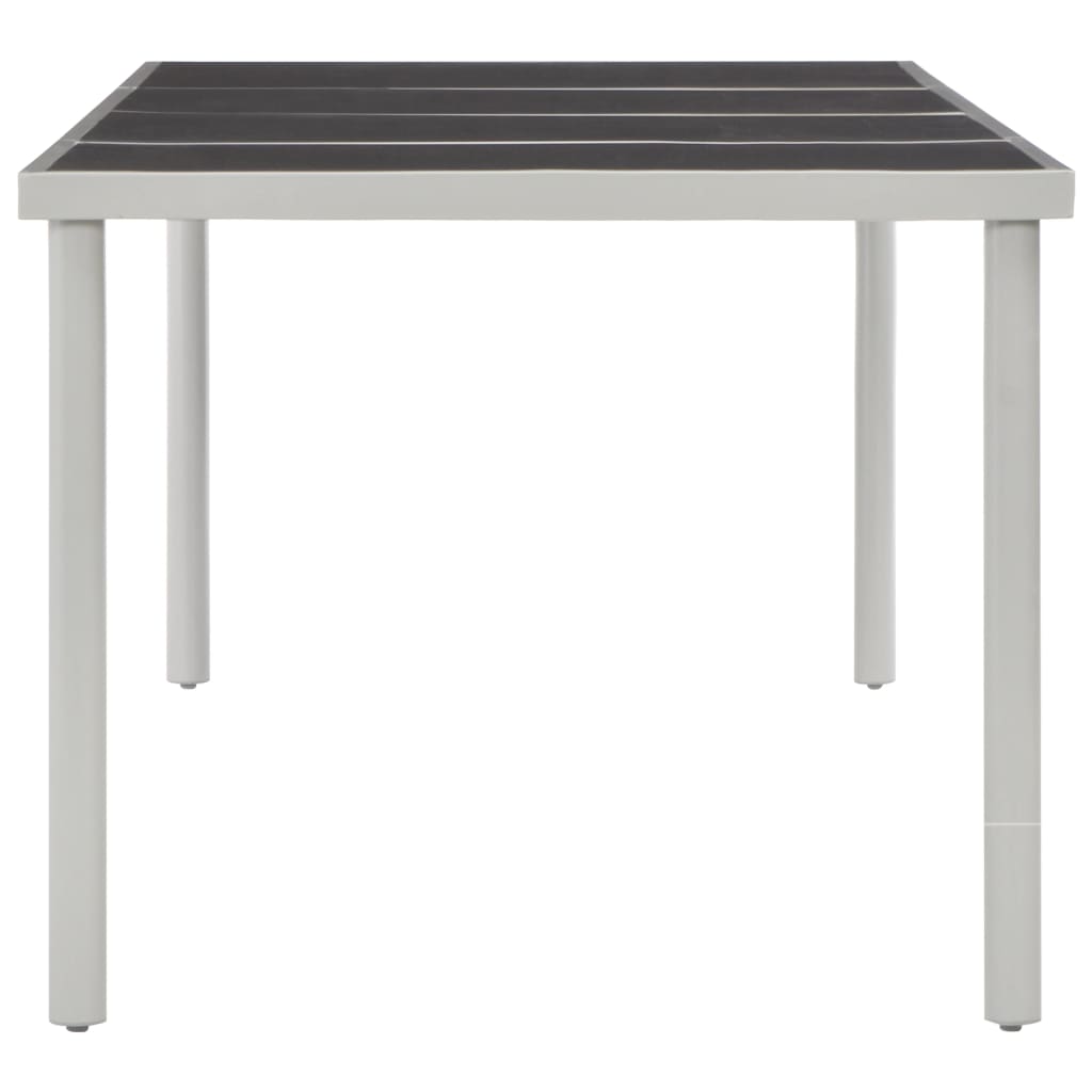 Garden Table Black 220X90X74.5 Cm Steel